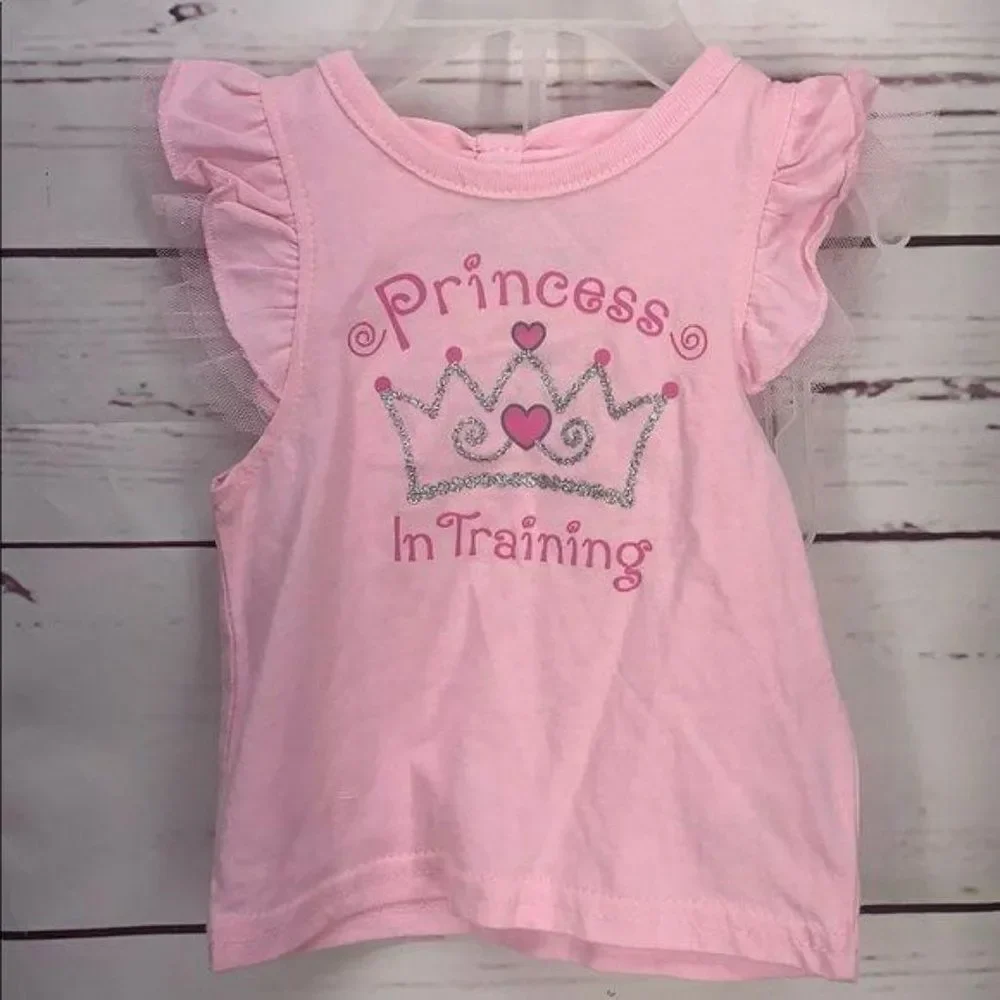 DDG Darling Princess In Training 2 Piece 3/6 months striped Shorts‎ Set